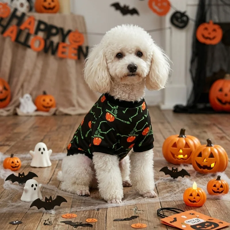 Disfraz Halloween calabaza esqueleto perros y gatos pequeños medianos - imagen 2