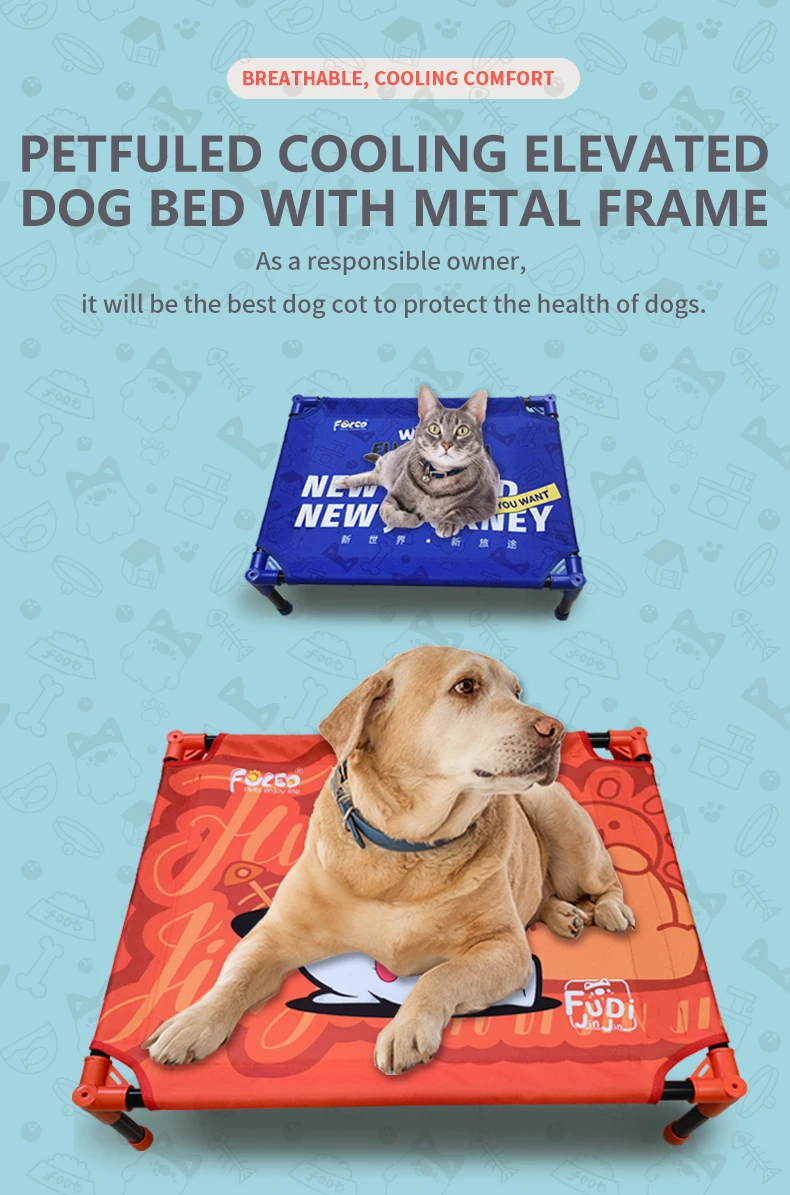 Cama elevada para perros en exterior