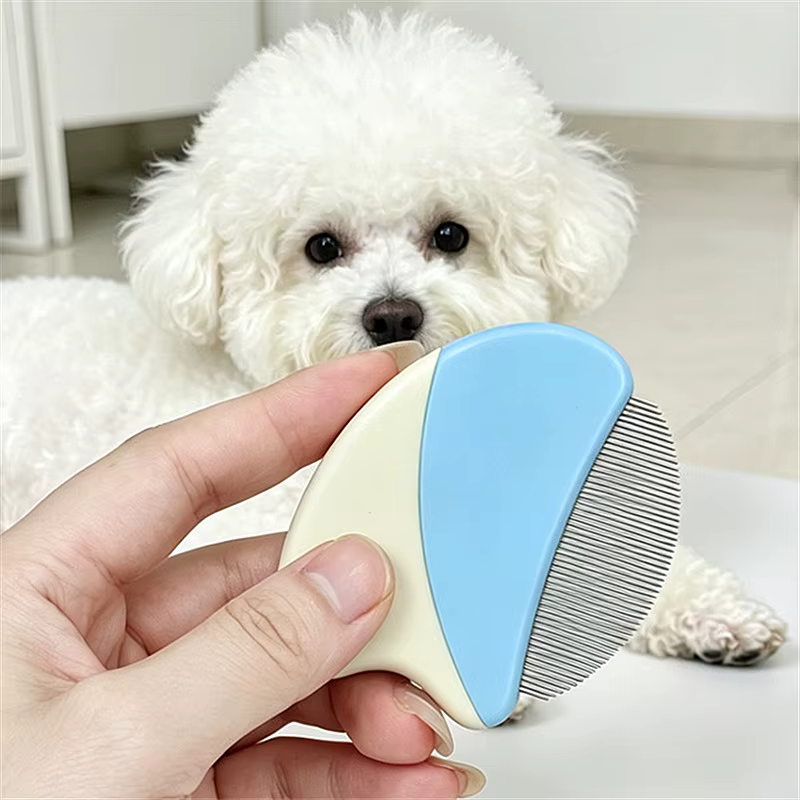 Peine antipulgas y masaje para perros y gatos, dientes densos - imagen 4