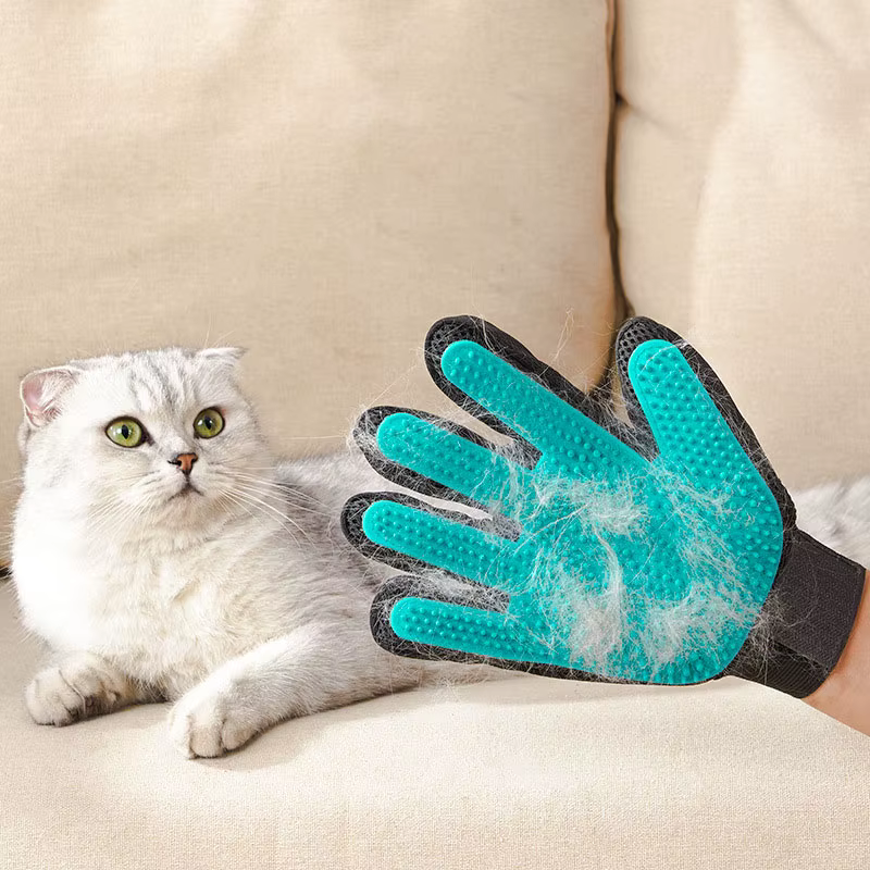 Guante deslanador para perros y gatos, cepillo masaje para baño - imagen 4