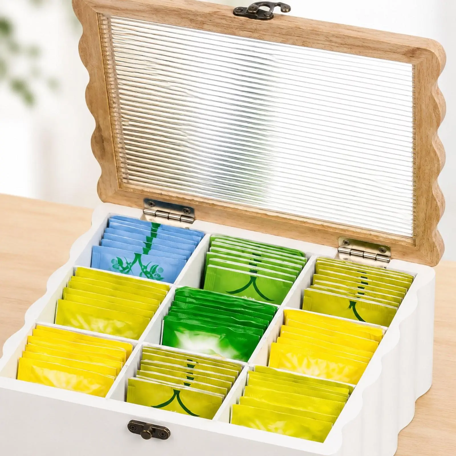 Caja organizadora para bolsitas de té y sobres de azúcar
