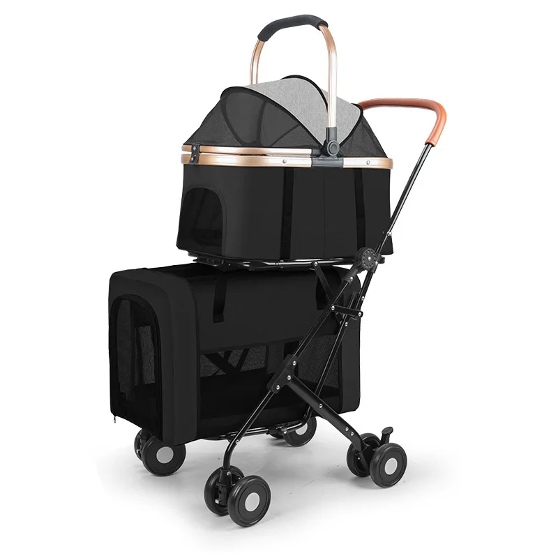 Carrito para mascotas doble nivel superior e inferior, gato y perro - imagen 3