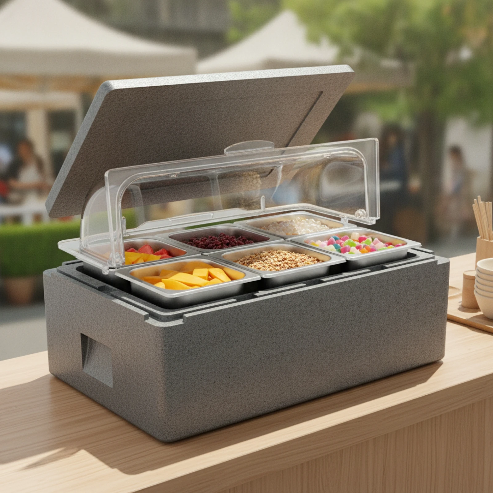 Caja Aislada para Alimentos con Bandejas - Contenedor para Catering y Buffets - imagen 5