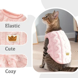 Chaleco abrigo de felpa cálida para gatos, perros y Sphynx