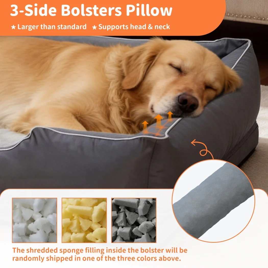 Cama ortopédica XL para perros grandes con borde reforzado - imagen 3