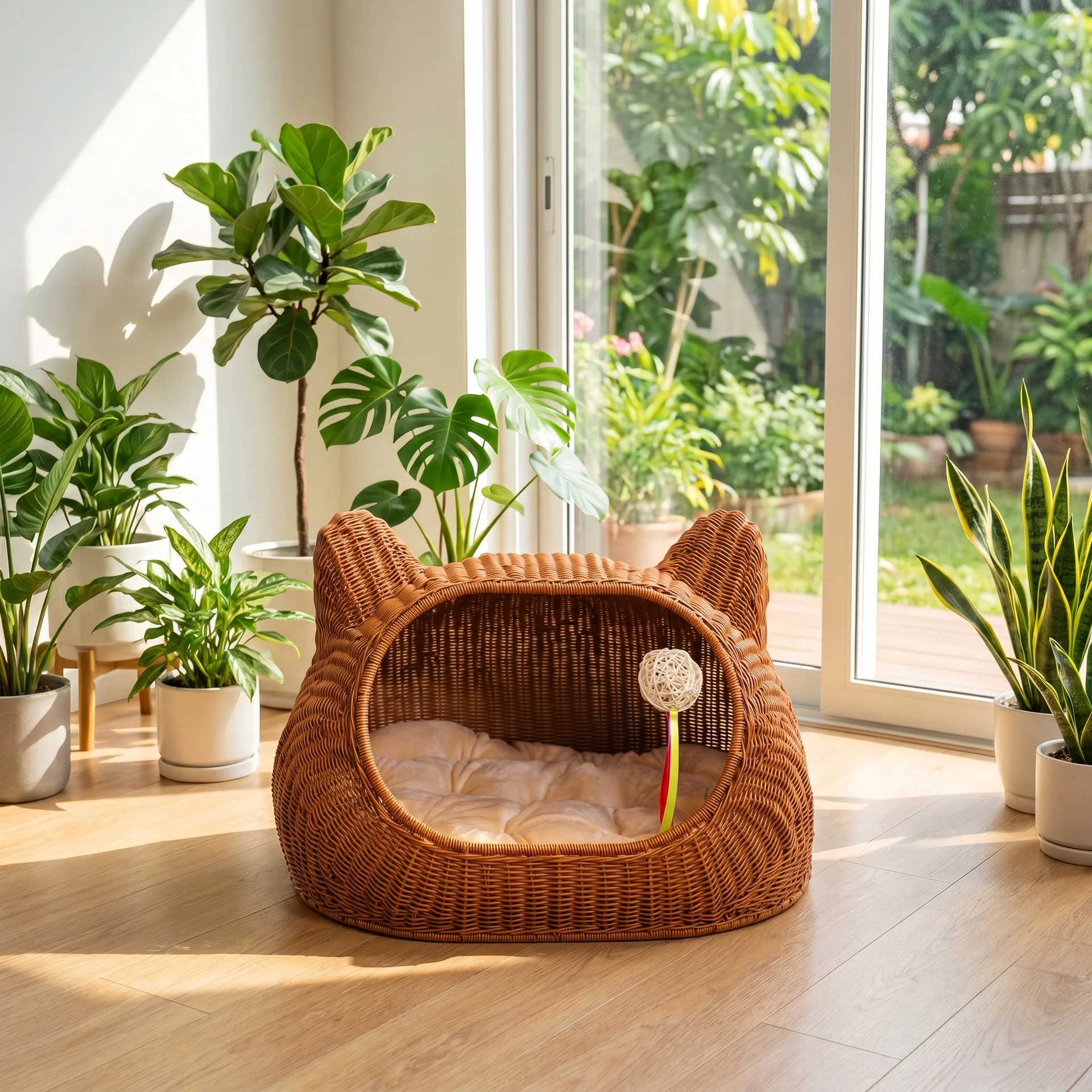 Cama en uso en un rincón del hogar
