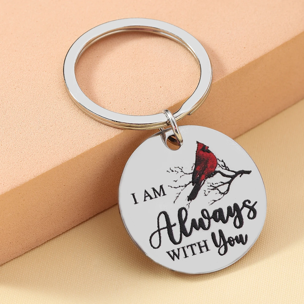 Llavero pájaro rojo brillante conmemorativo, regalo de duelo - imagen 2