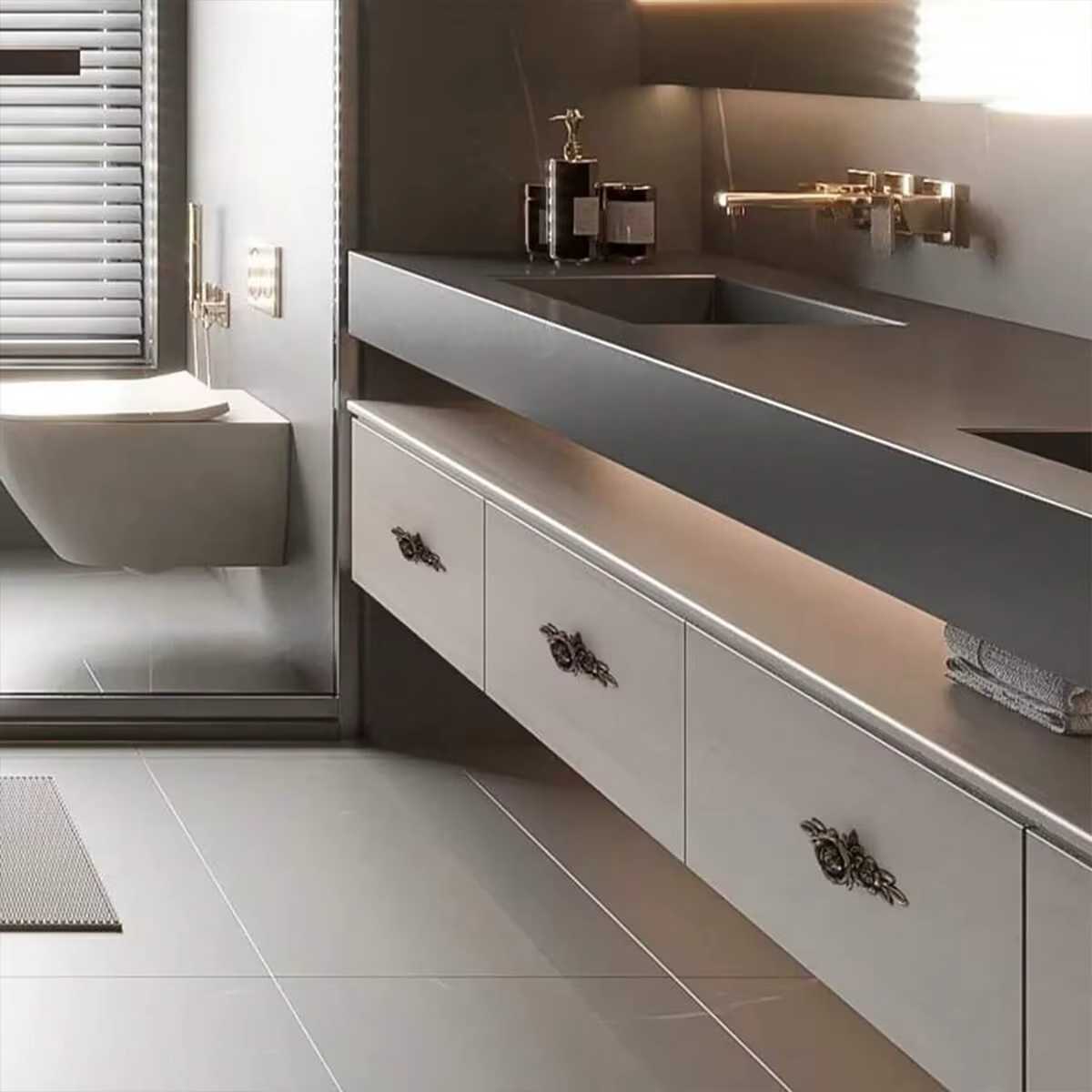 Tiradores Cajones Vintage en Forma de Rosa – Juego para Muebles Clásicos - imagen 4