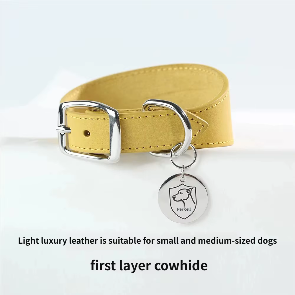 Collar de cuero genuino visto desde arriba