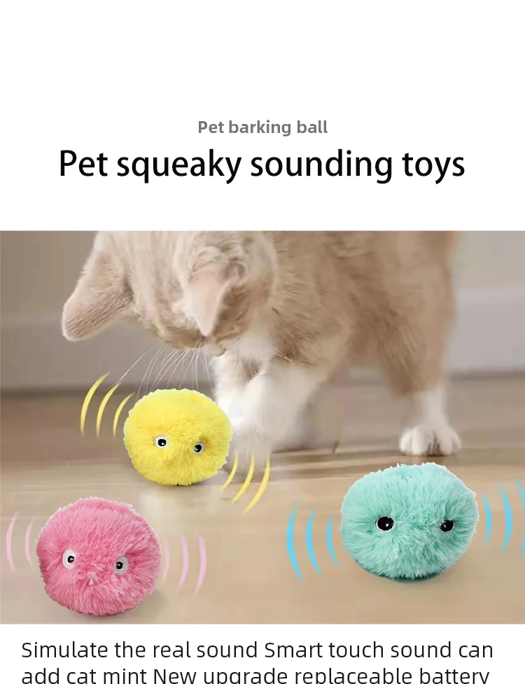 Bola sonora interactiva para gatos con peluche