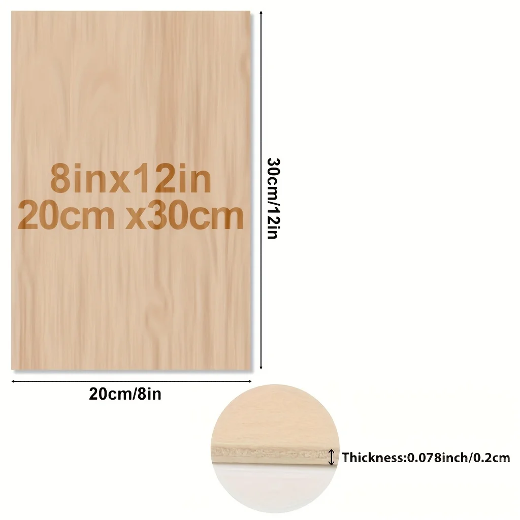 Piezas de madera para manualidades: paneles cuadrados lisos - imagen 2