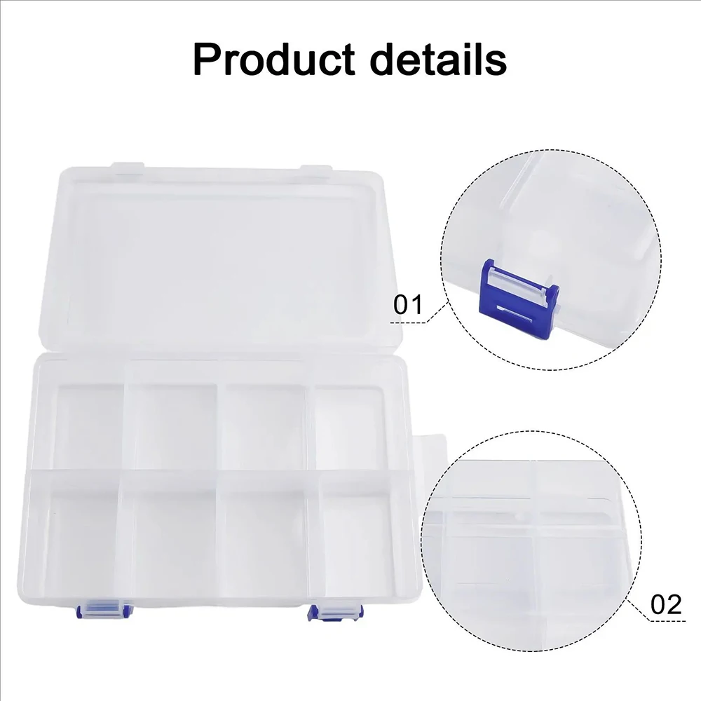 Caja organizadora de herramientas con 8 compartimentos – Almacenaje plástico ajustable - imagen 2