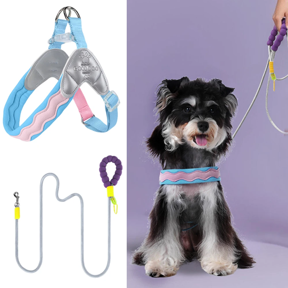 Arnés Y ajustable sin tirones para perros pequeños, acolchado suave