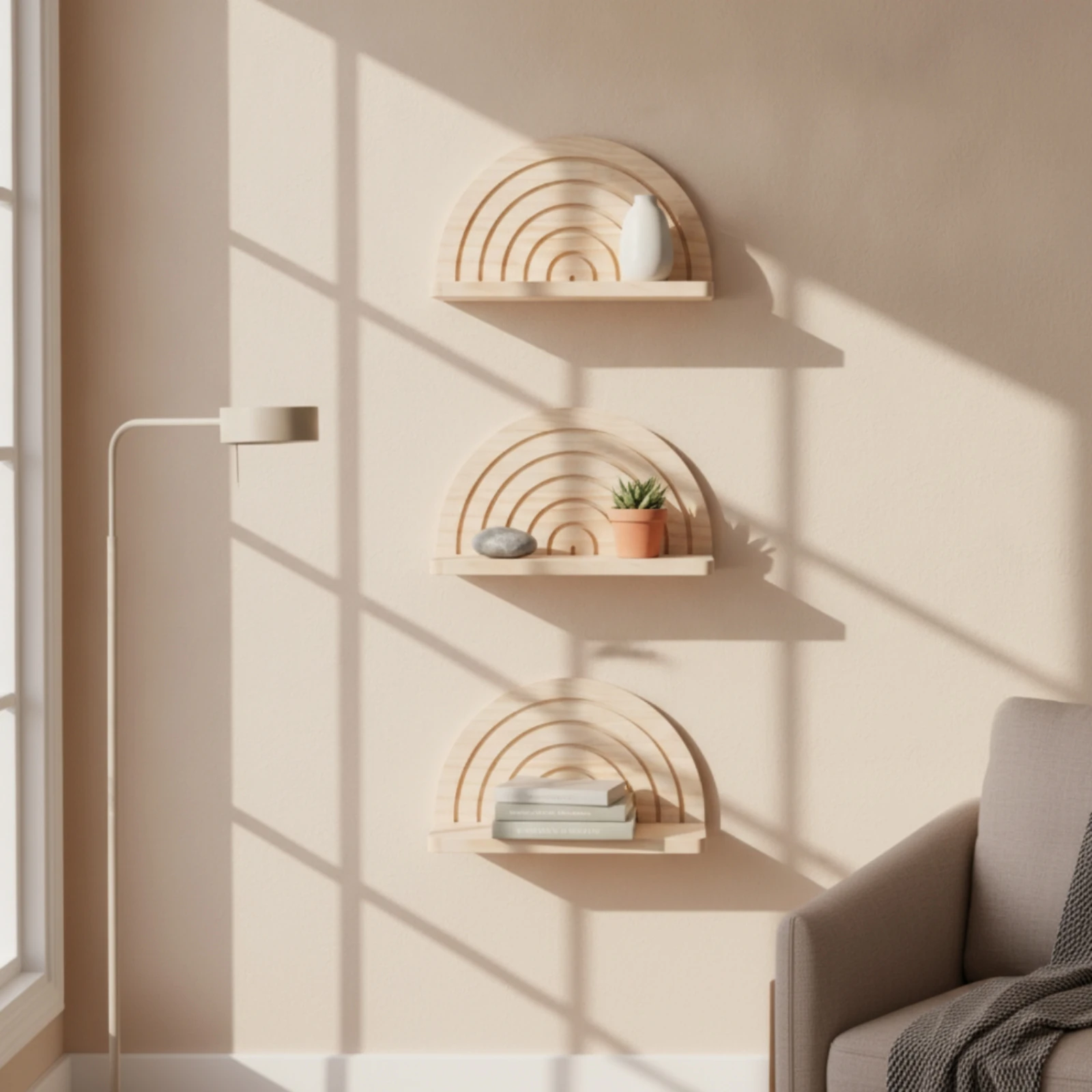 Escalera de Pared Arcoíris para Gatos – Diseño Nórdico y Rústico - imagen 3