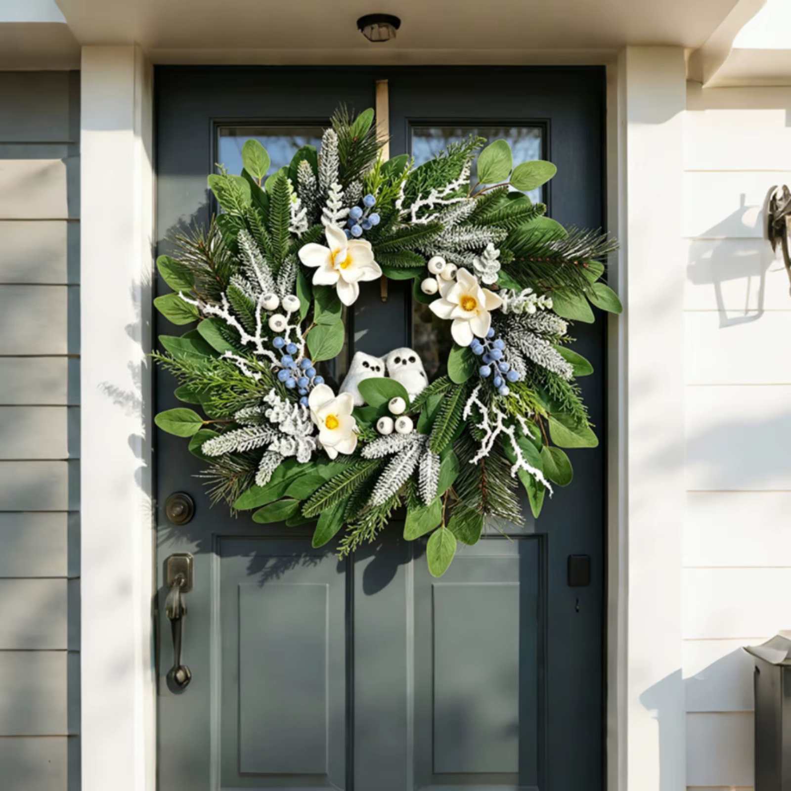 Corona decorativa con búhos y frutas escarchadas para gatos y perros - imagen 4