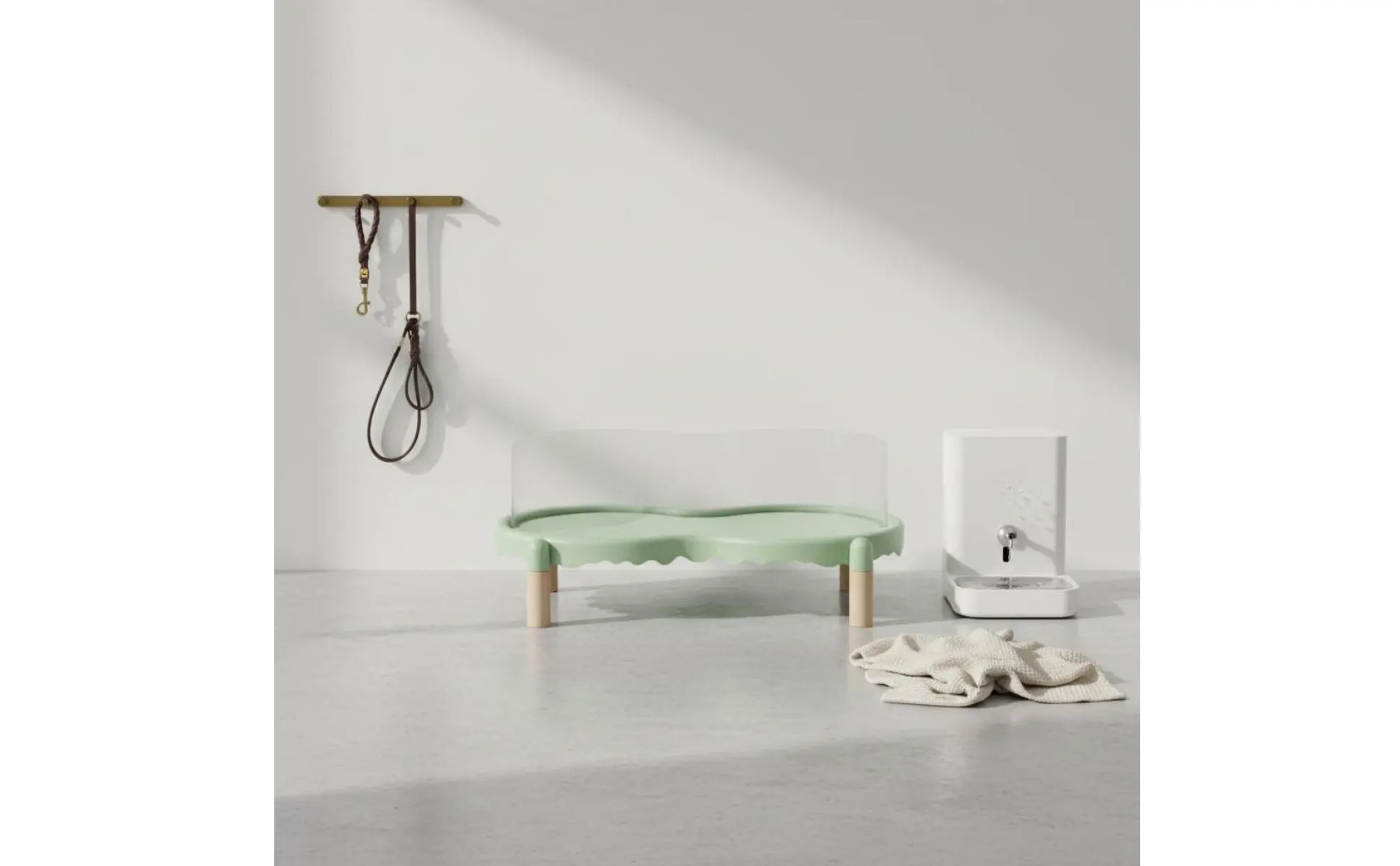 Comedero doble elevado de cerámica, diseño con soporte