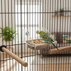Comedero acrílico antiderrames para loros y pájaros