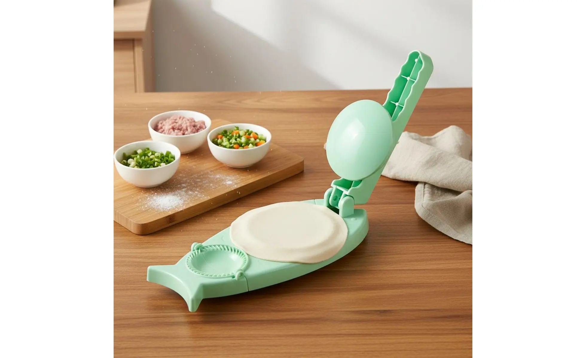 Prensa manual 2 en 1 para dumplings y ravioles