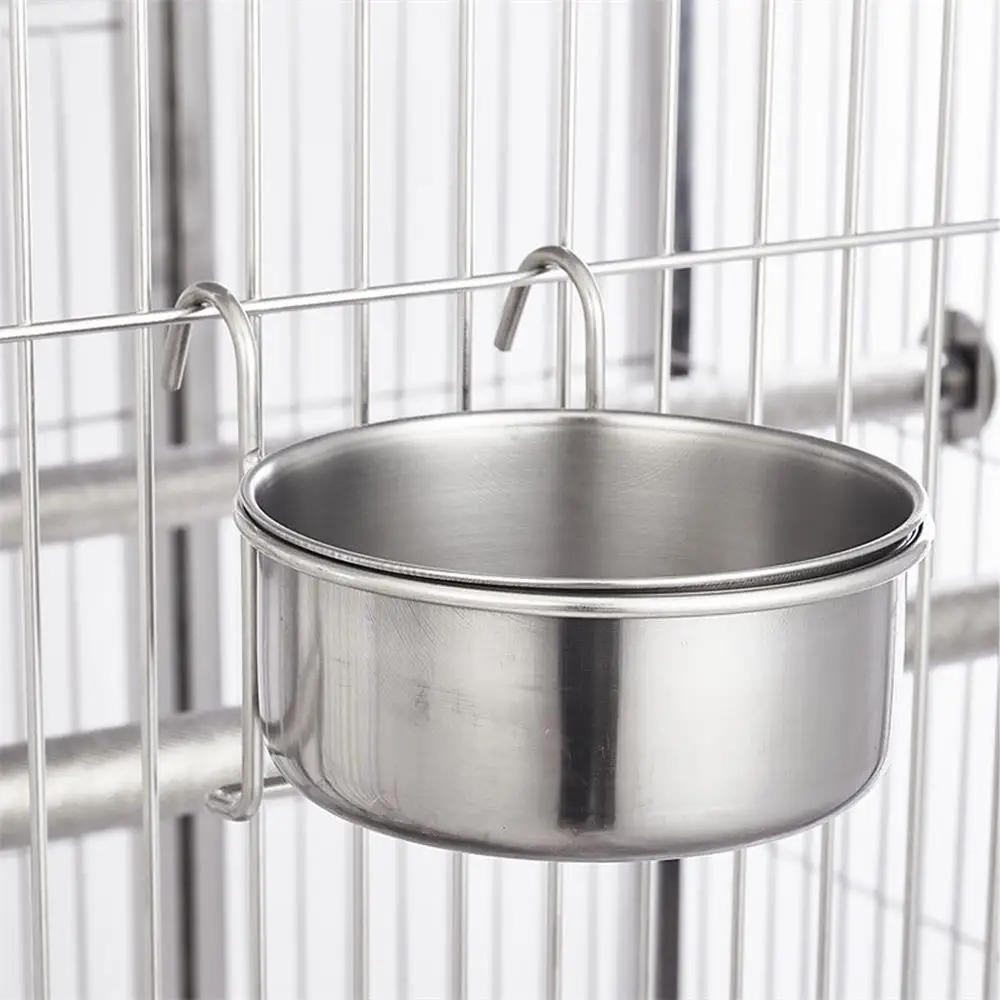Tazón de acero inoxidable con gancho extraíble para perros y gatos - imagen 3