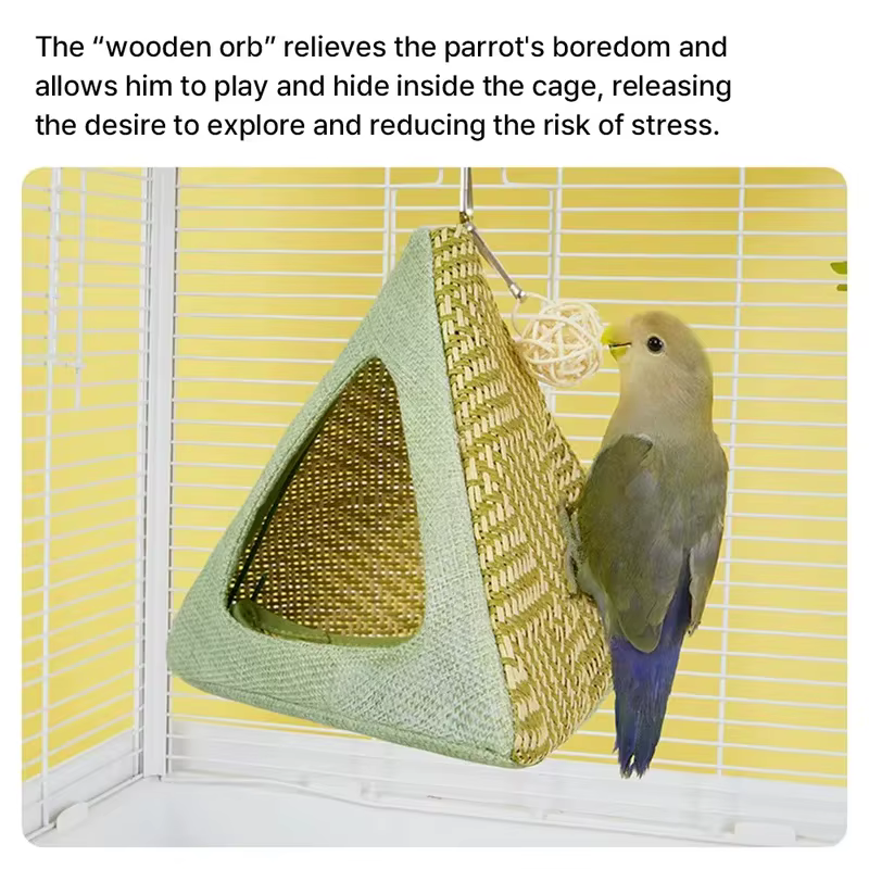 Nido Colgante para Loros Pequeños – Refugio Decorativo para Aves - imagen 3