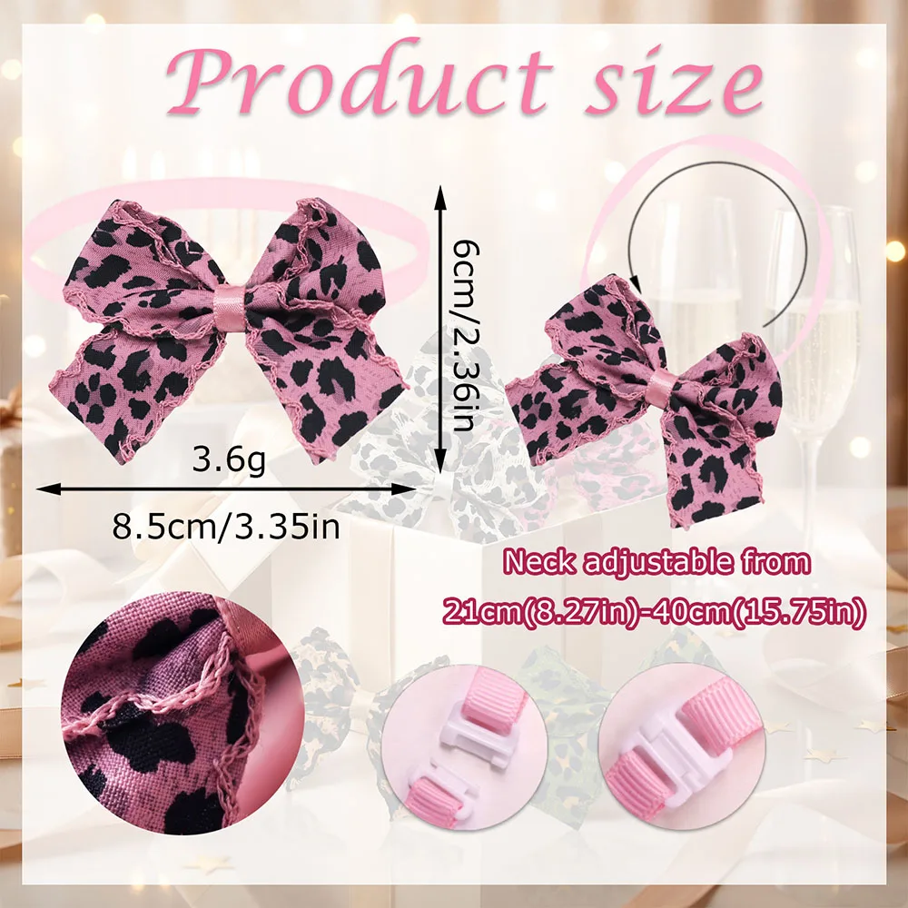 Corbatín de leopardo para perros, ajustable, accesorio otoño e invierno - imagen 4