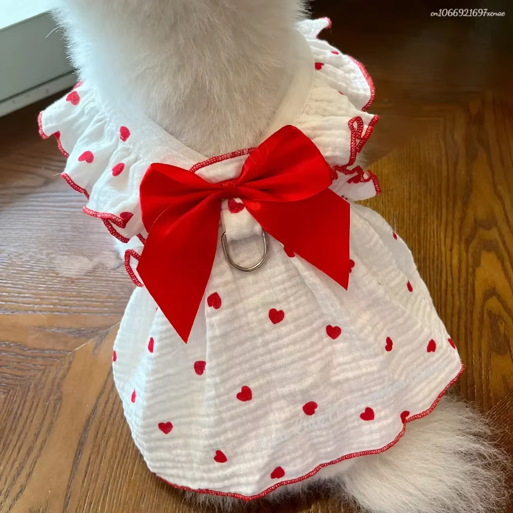 Vestido primavera-verano para perros Pomeranian y cachorros – Conjunto ligero de paseo - imagen 3