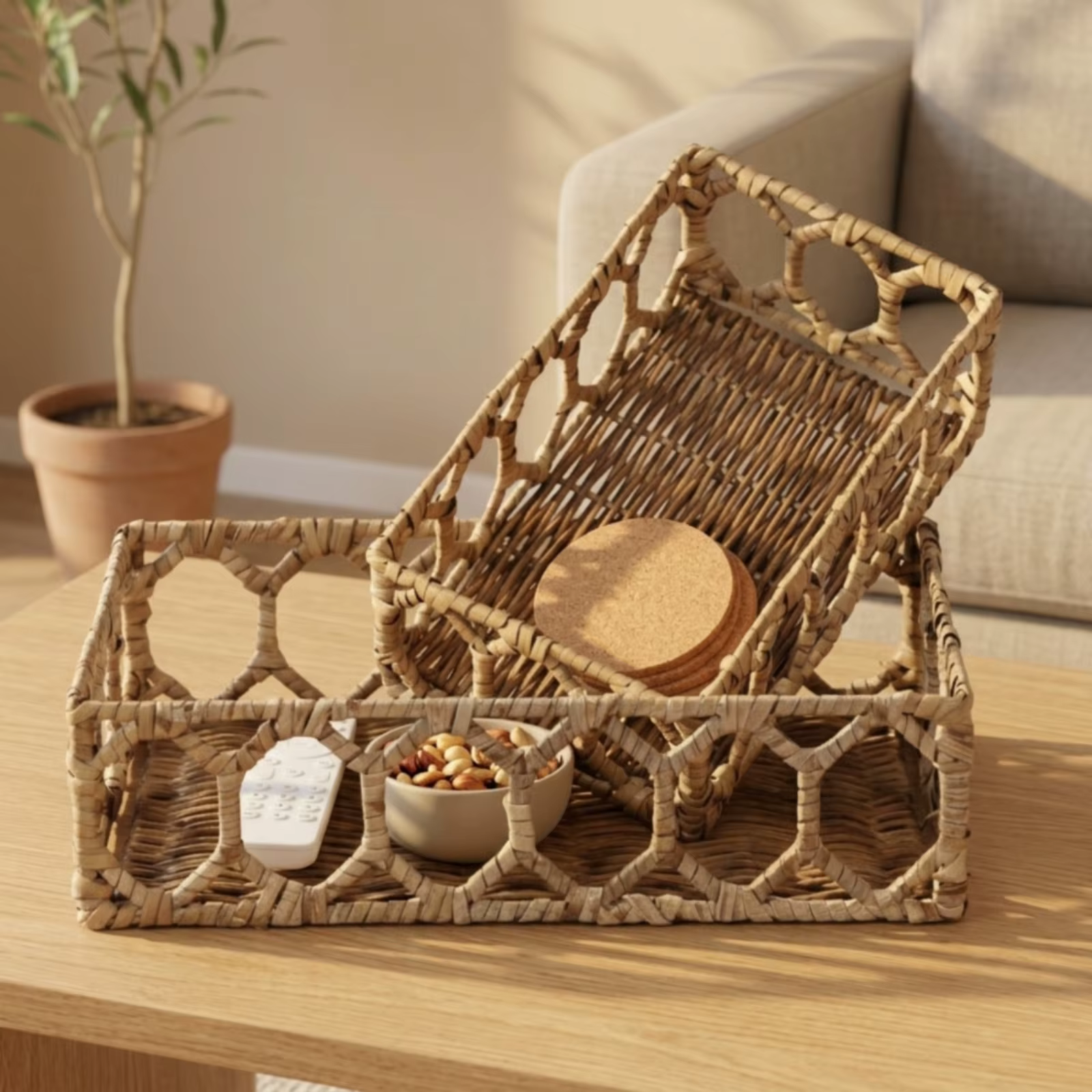 Cestas rectangulares de mimbre para gatos y perros – almacenamiento - imagen 5