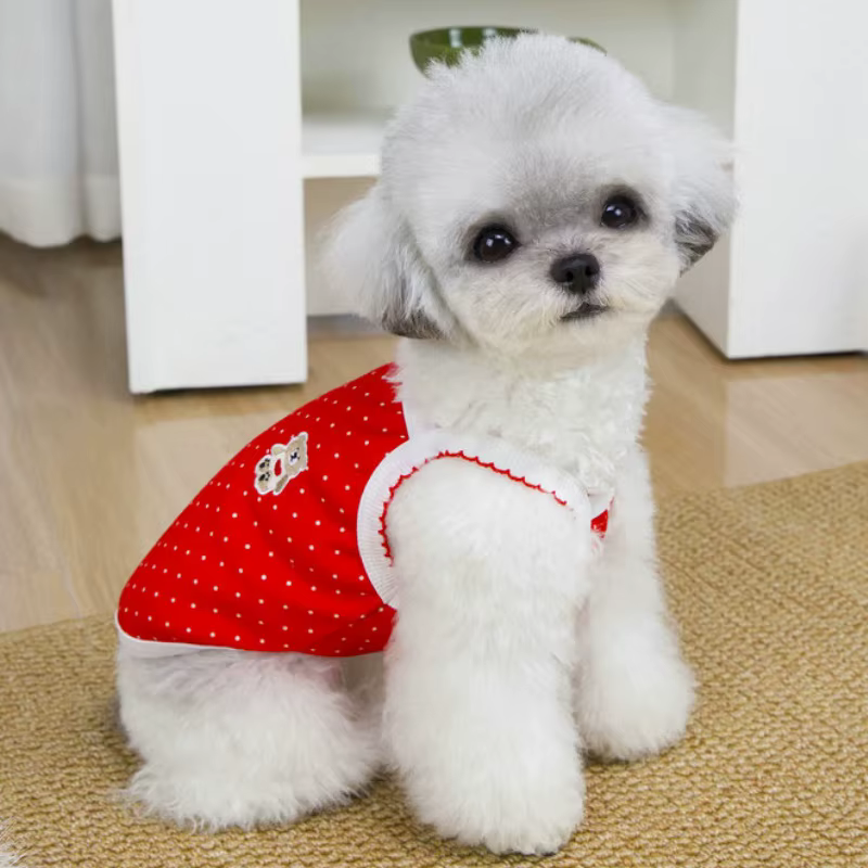 Chaleco de verano para perros y gatos pequeños – Estampado de oso