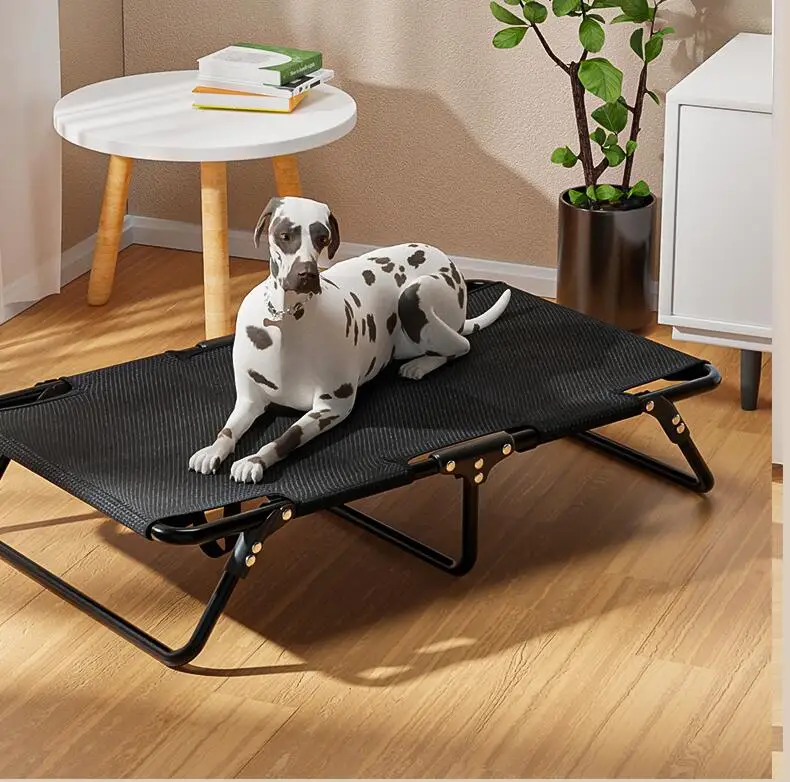 Vista frontal de la cama plegable para perros grandes