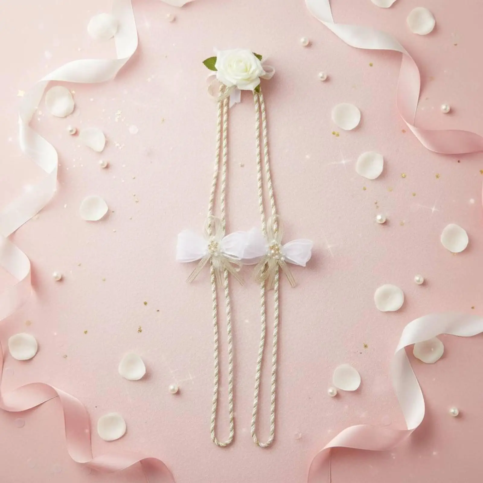 Collar Decorado con Flores y Lazo Elegante para Mascotas – Diseño Nupcial - imagen 4