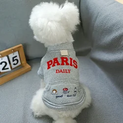 Sudadera de felpa para perro – Abrigo cálido con letras y bolsillo
