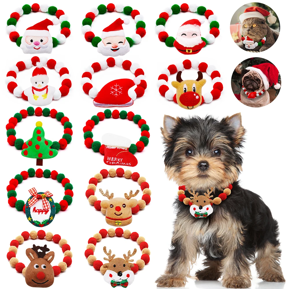Collares navideños de pajarita para mascotas