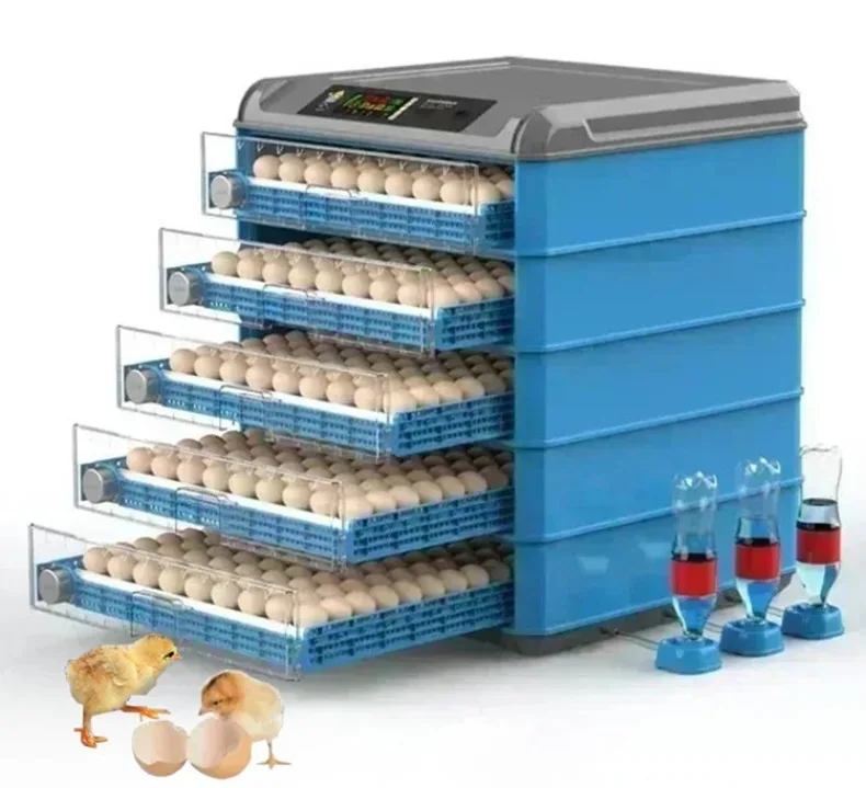 Vista frontal de la incubadora automática con pantalla digital