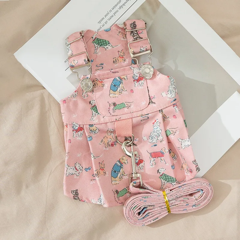 Vestido rosa con lazos para gato