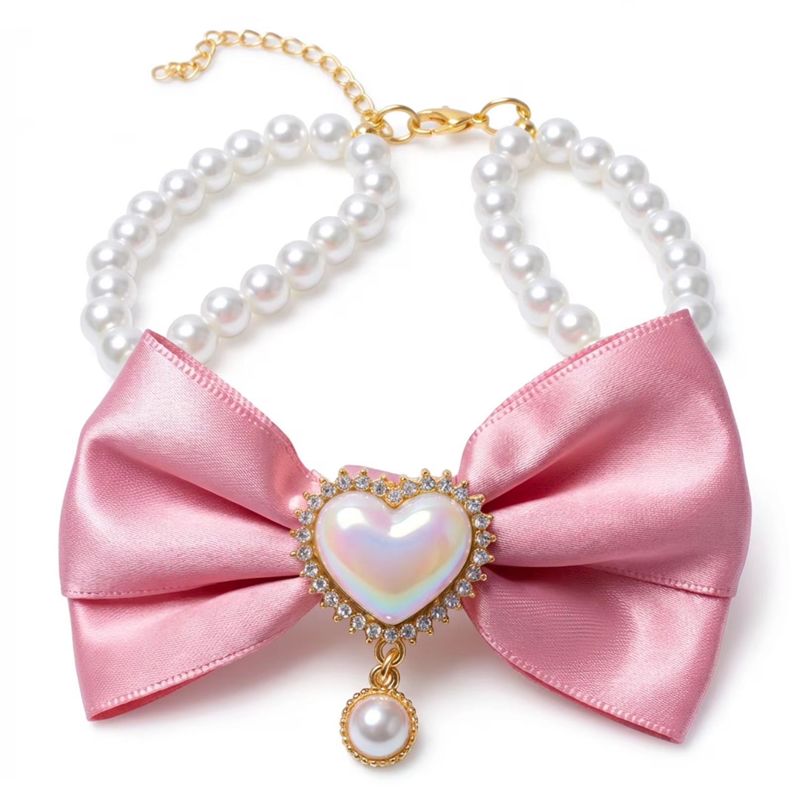 Collar de perlas con lazo para perros y gatos brillantes - imagen 4