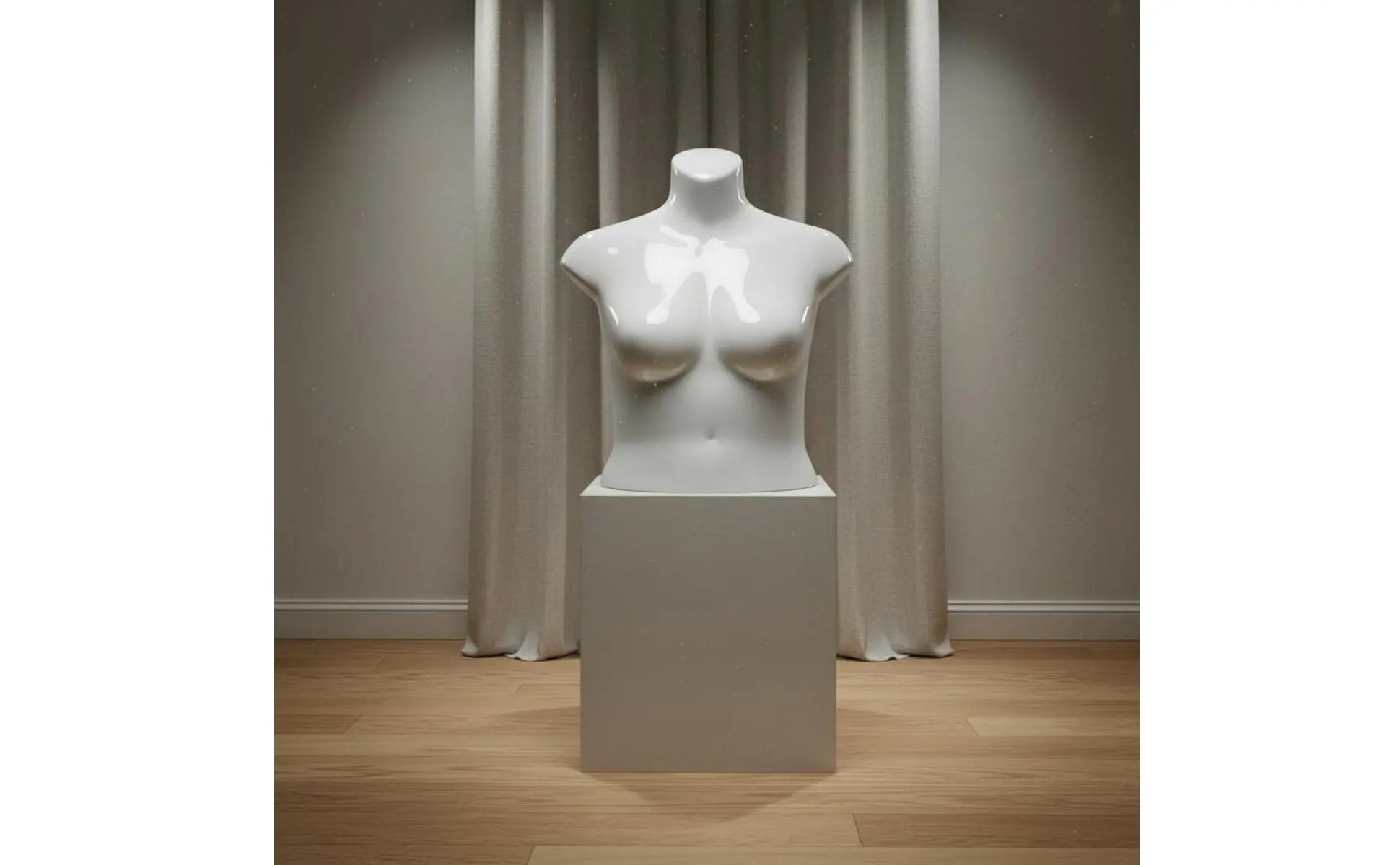 Torso femenino de fibra de vidrio para exhibición