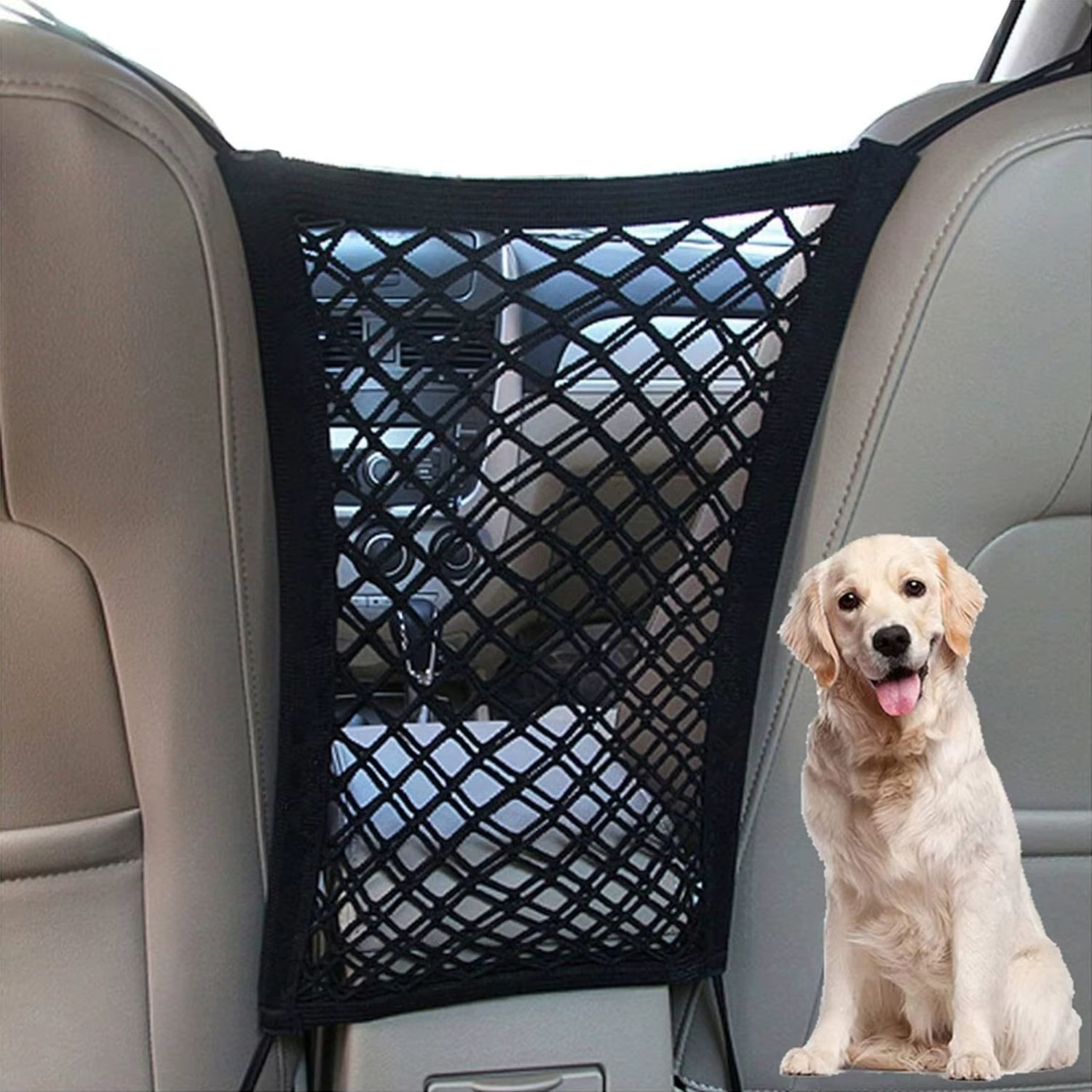 Barrera de Seguridad para Perros en el Coche – Malla Divisora Instalación Rápida