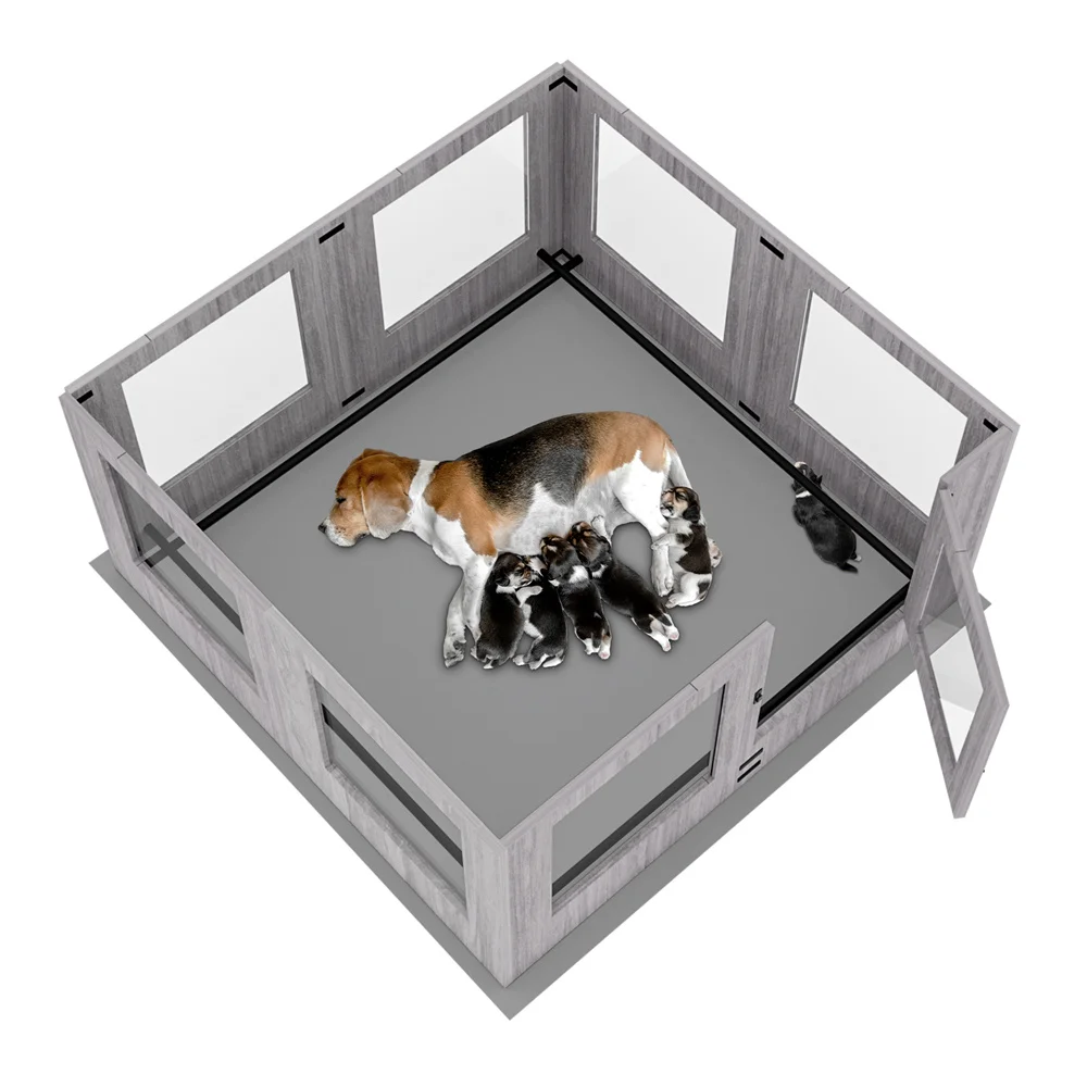 Caja de parto para perros resistentes: corral de vidrio templado - imagen 2