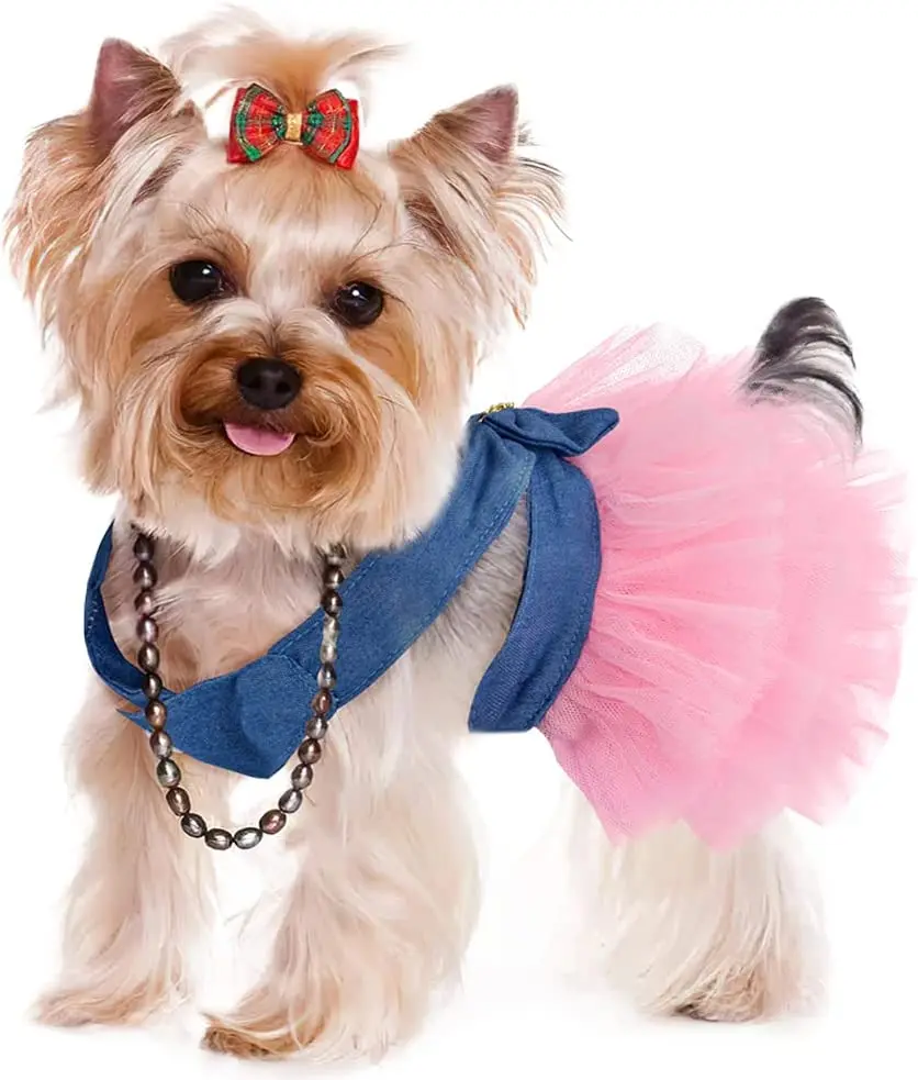 Ropa de princesa con tutú para perros y gatos pequeños, falda lazos - imagen 4