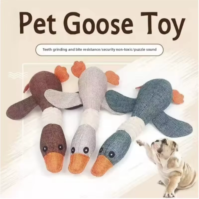 Juguete interactivo para perros y gatos: peluche con sonido de ganso - imagen 4