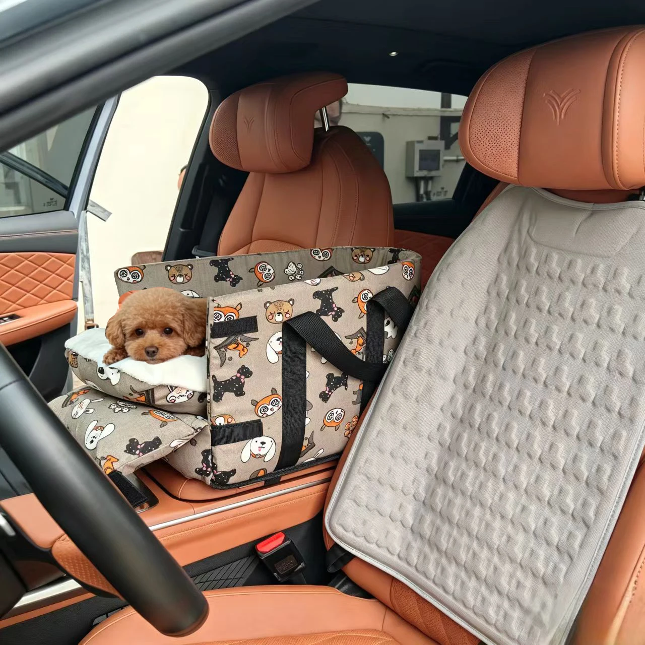 Transportín portátil seguro para gatos y perros pequeños, con asa - imagen 4