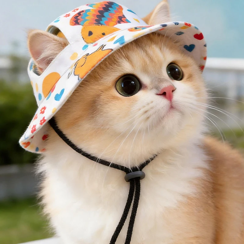 Sombrero de sol ajustable para perros y gatos pequeños y medianos