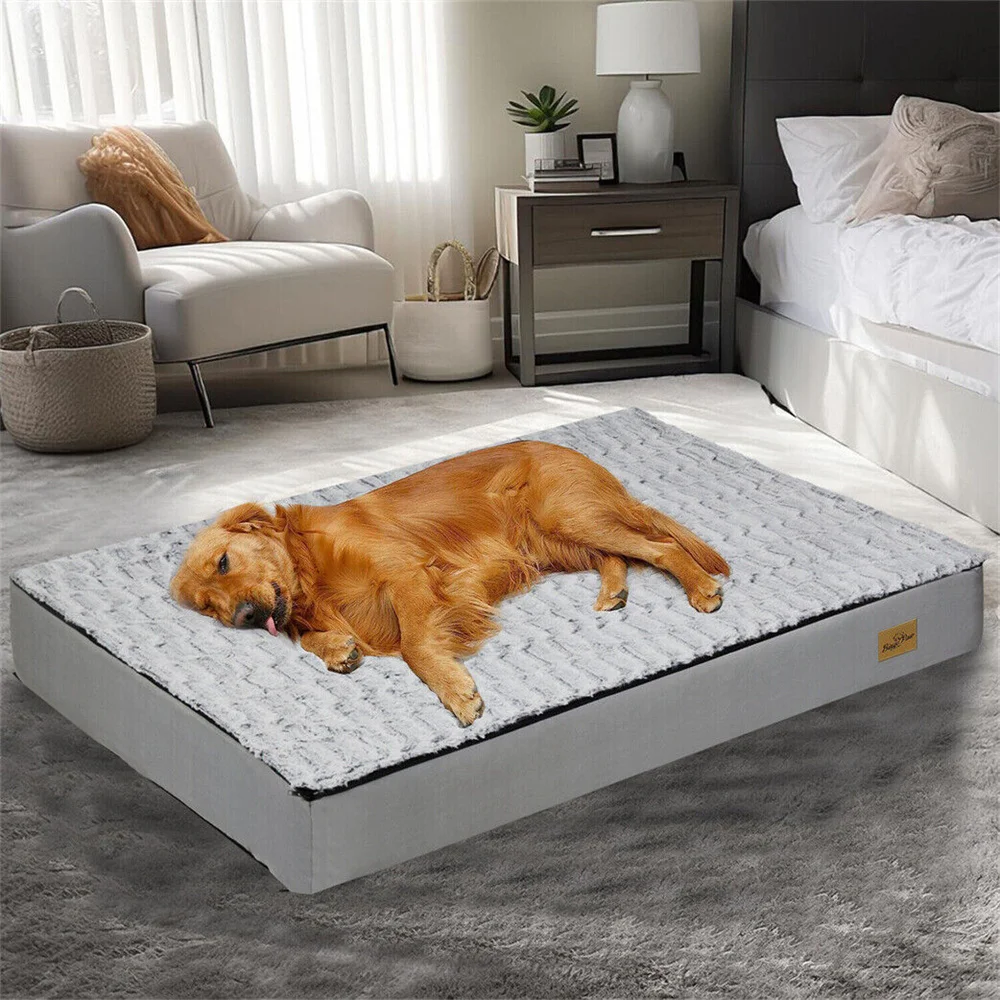 Cama ortopédica de felpa para perros grandes, antideslizante y lavable - imagen 3