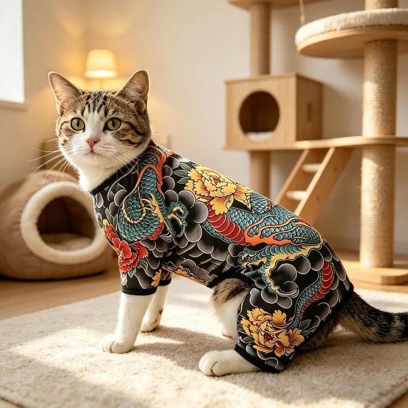 Ropa para gatos con diseño de tatuaje: elegante unisex todo el año - imagen 2