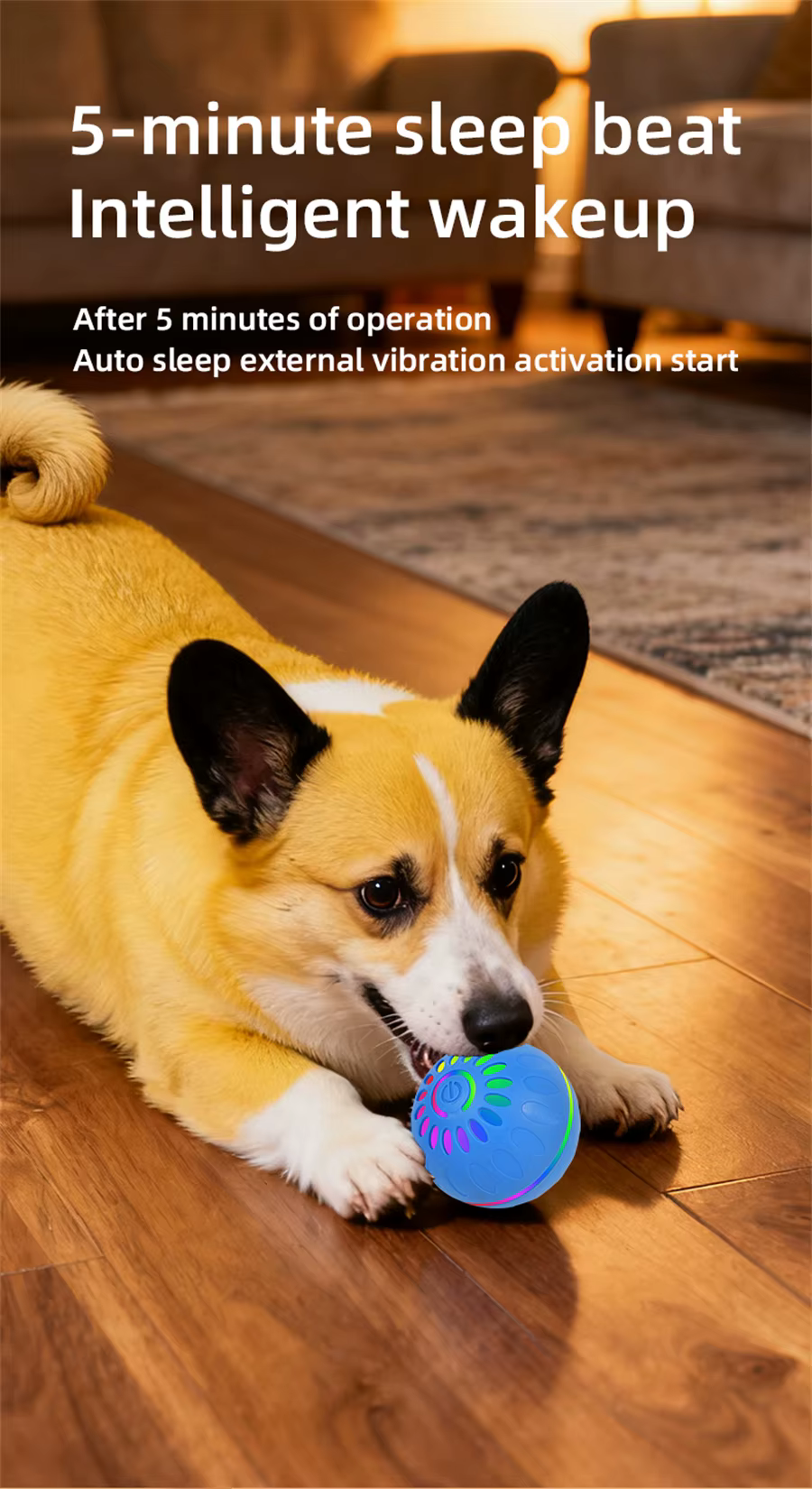 Juguete interactivo tipo pelota con movimiento automático