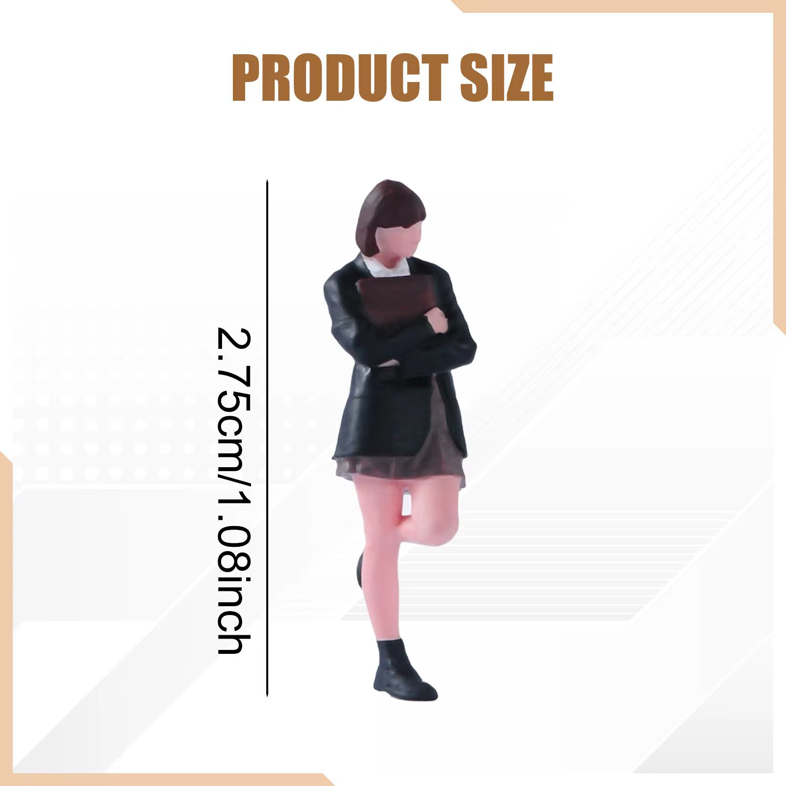 Figura miniatura 1/64 estudiante resina pintada pelo corto - imagen 5