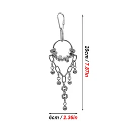 Juguete para loros de acero inoxidable con cadena y cascabeles