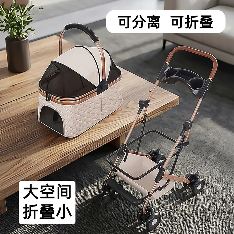 Carrito plegable y ligero para gatos y perros pequeños, exterior - imagen 4