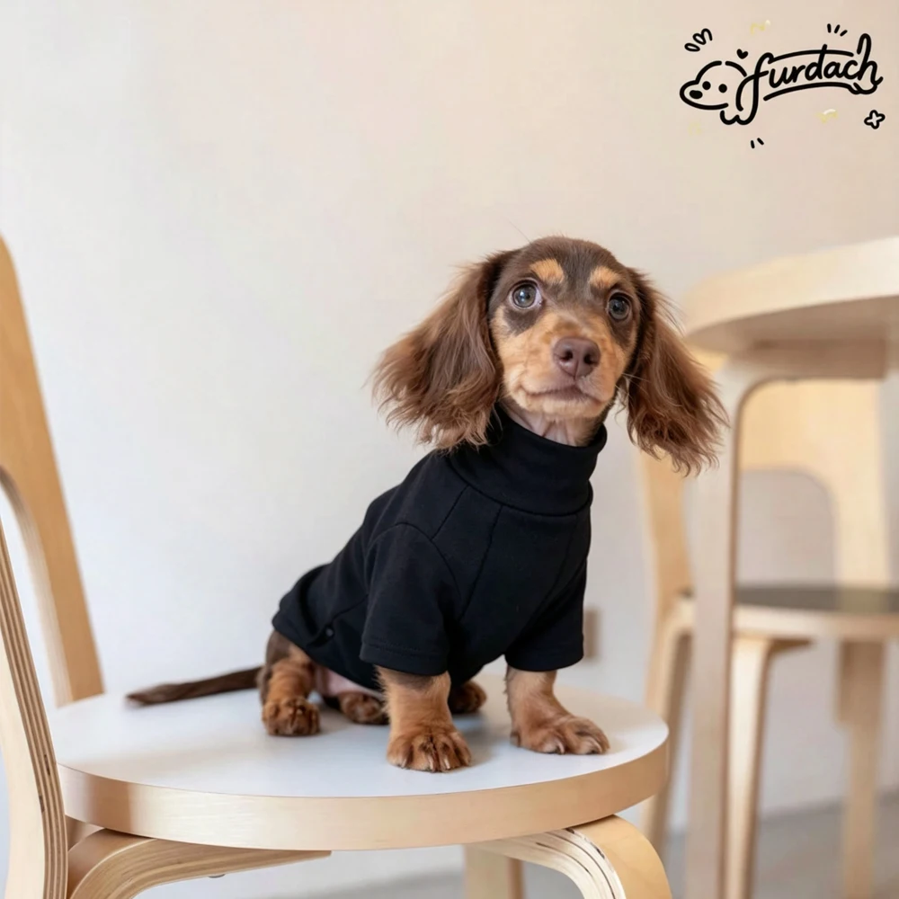 Camiseta suave de forro polar para perros salchicha – base blanca - imagen 3