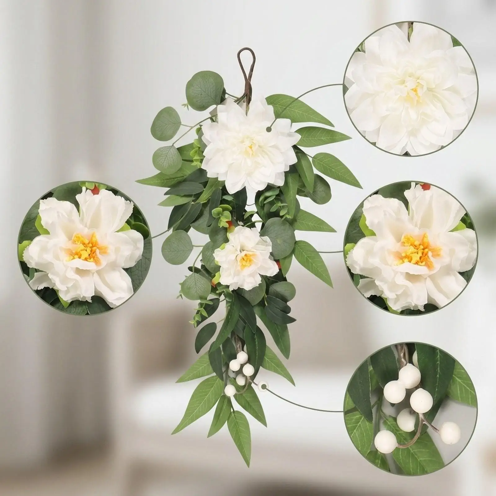 Guirnalda floral colgante para gatos y perros – corona de lágrima